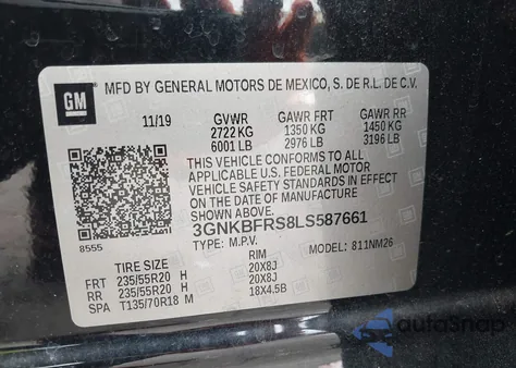 2020 Chevrolet Blazer Fwd Premier из США, поврежденный, VIN 3GNKBFRS8LS587661